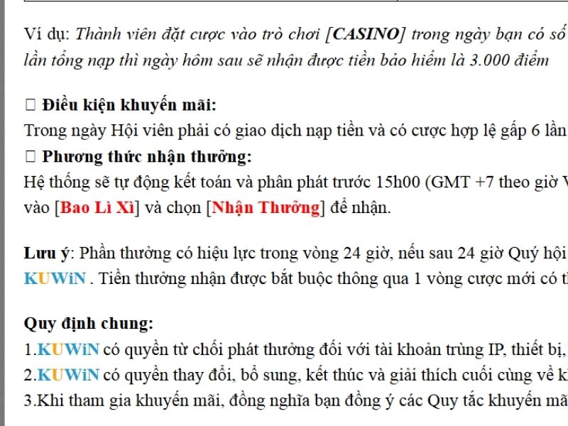 Vài chương trình cược hoàn trả siêu hot tại nền tảng KUWIN