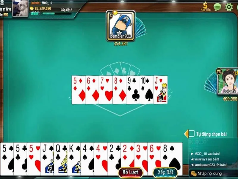 Hướng dẫn đăng nhập và chơi game tiến lên miền Bắc tại KUWIN